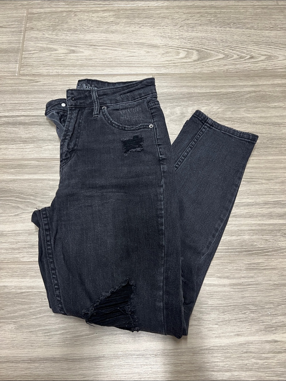 wild fable Black Skinny Distressed Jeans